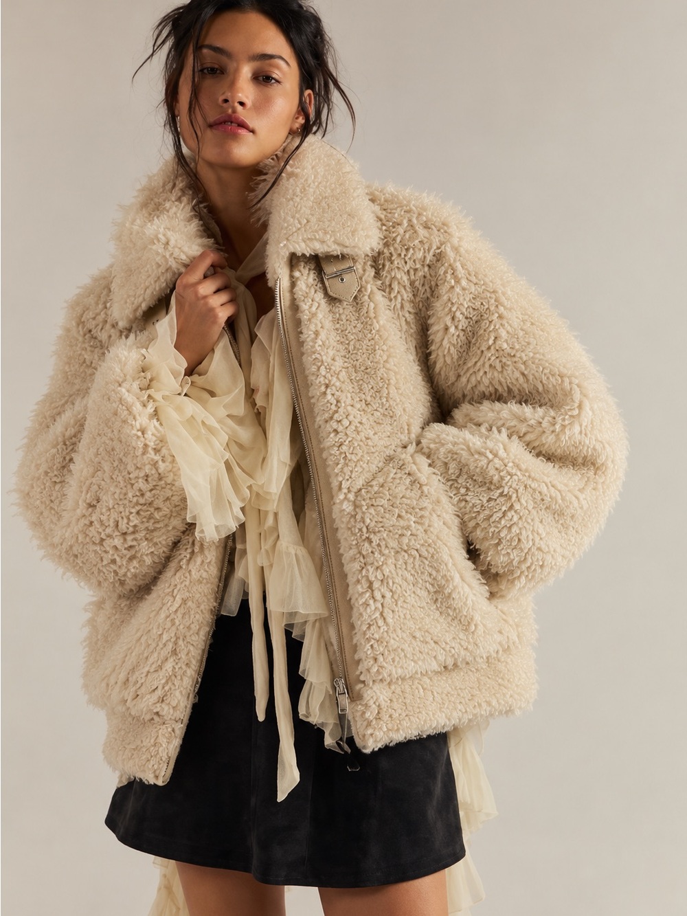 Free people Jolie oversized teddy jacket